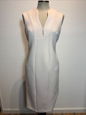 Elegant Sleeveless Sheath Dress - Soft Pink